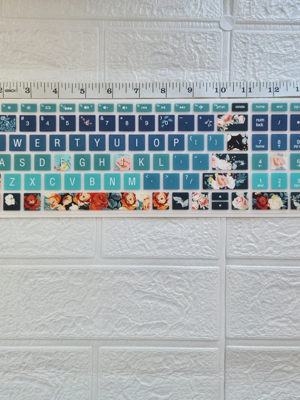 Keyboard Protector Silicone Cover - Teal & Floral